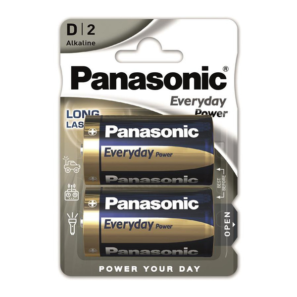 Батарейка Panasonic EVERYDAY POWER щелочная D(LR20) блистер, 2 шт.