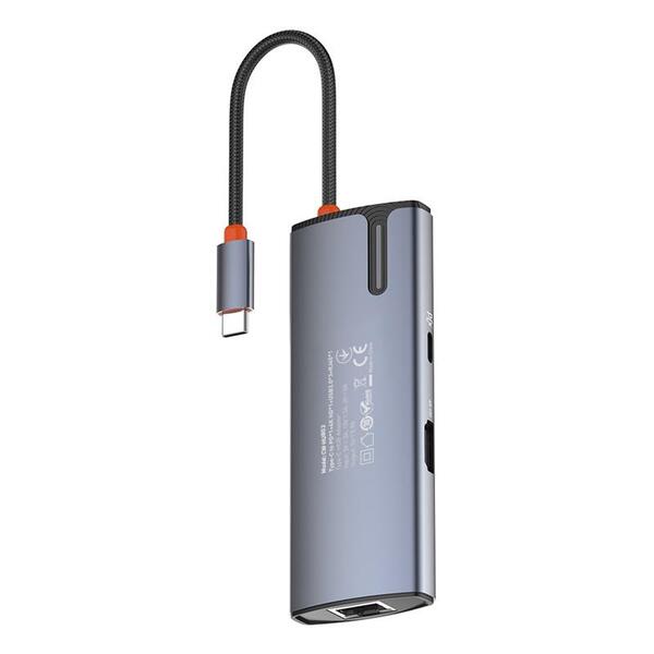 Док-станция СolorWay USB-C 6-в-1 Type C PD 100W/USB3.0х3/HDMI 4К/RJ45 (CW-HUB02)
