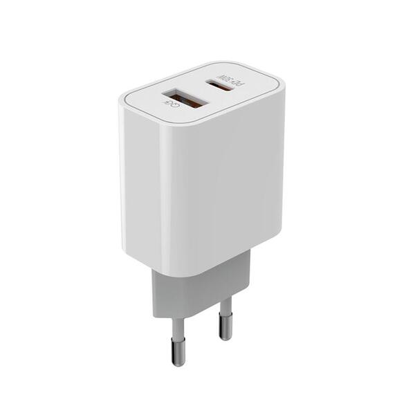 Сетевое зарядное устройство Colorway Power Delivery Port PPS (Type-C PD + USB QC3.0) (30W) White (CW-CHS037PD-WT)