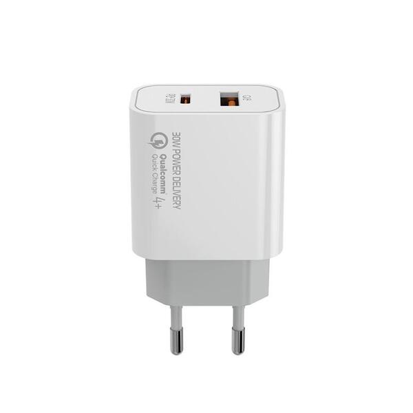 Сетевое зарядное устройство Colorway Power Delivery Port PPS (Type-C PD + USB QC3.0) (30W) White (CW-CHS037PD-WT)
