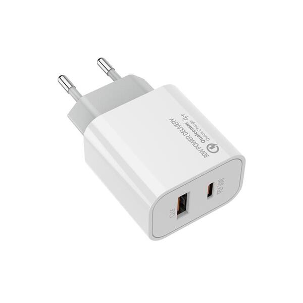 Сетевое зарядное устройство Colorway Power Delivery Port PPS (Type-C PD + USB QC3.0) (30W) White (CW-CHS037PD-WT)