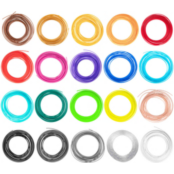 Картридж 2E для 3D ручки PLA, 1.75мм, 20шт, микс 5м