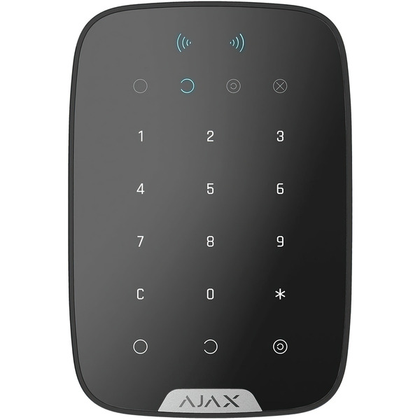 Беспроводная сенсорная клавиатура Ajax Keypad Plus, jeweller, беспроводной, черный