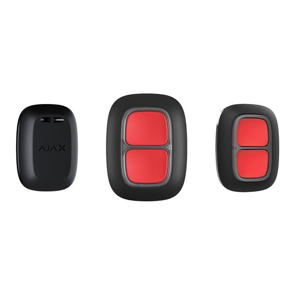 Бездротова подвійна кнопка тривожна Ajax DoubleButton, jeweller, бездротовий, чорний
