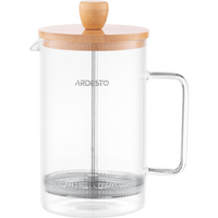 Френч-пресс Ardesto Midori, 800мл, боросиликаное стекло, бамбук, прозрачный