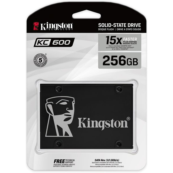 Накопитель SSD  256GB Kingston KC600 2.5" SATAIII 3D TLC (SKC600/256G)