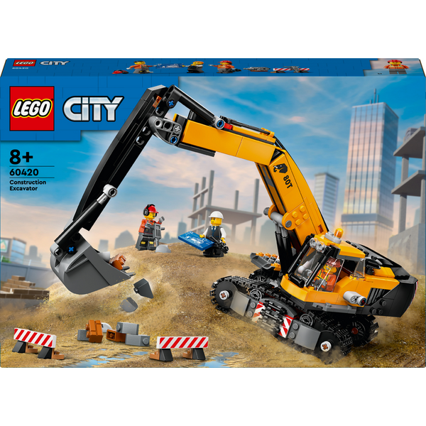 Конструктор LEGO 60420 City Жовтий будівельний екскаватор