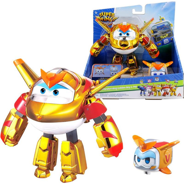 Игровой набор Super Wings Transforming Золотой Мальчик и любимчик (Golden Boy & Pet; Pet)