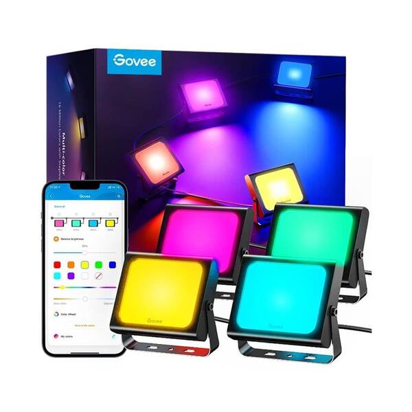 Набір настінних світильників Govee H7060 RGBICWW LED Smart Flood Lights Чорний (H7060311)