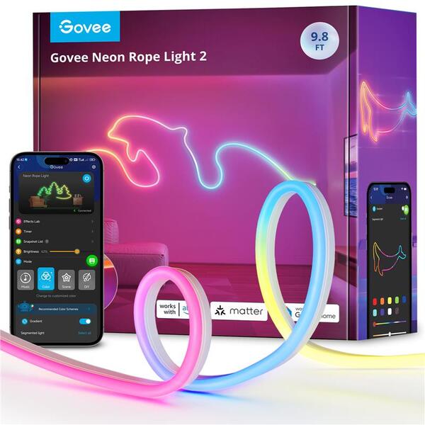 Стрічка світлодіодна розумна Govee H61D3 Neon Rope Light 2, 3м, RGBIC, WI-FI/Bluetooth, Білий (H61D3301)