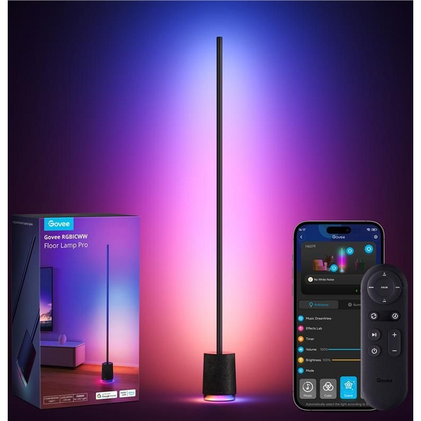 Торшер умный Govee H6079, 1500Lm, RGBICW, with speaker, WI-FI/Bluetooth, Белый