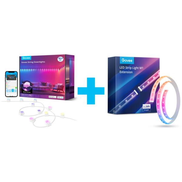 Лента светодиодная умная Govee H608A String Downlights, 5м, RGBIC, WI-FI/Bluetooth, Белый