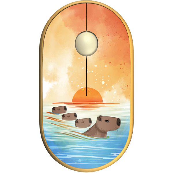 Миша 2E MF300 Capybara Sunset Silent WL BT Yellow 2E-MF300WCAPIBARAYW