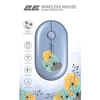 Мышь беспроводная 2E MF300 Flora Mallow Silent WL BT Blue (2E-MF300WFLORABL) 