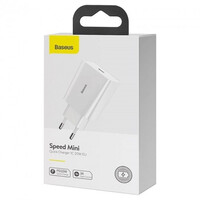 Мережевий Зарядний Пристрій Baseus Speed Mini Quick Charger, PD 20W, White