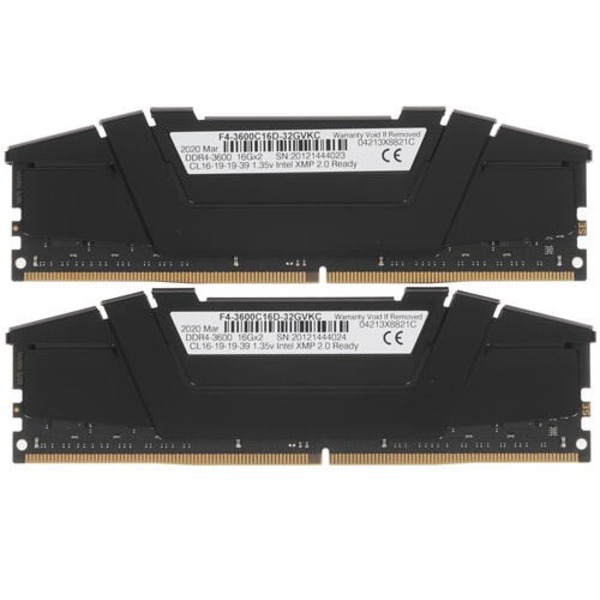 Модуль памяти DDR4 2x16GB/3600 G.Skill Ripjaws V Black (F4-3600C16D-32GVKC)
