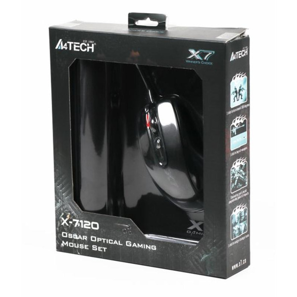 Мышь A4Tech X-710BK Black USB + коврик A4Tech X7-200MP