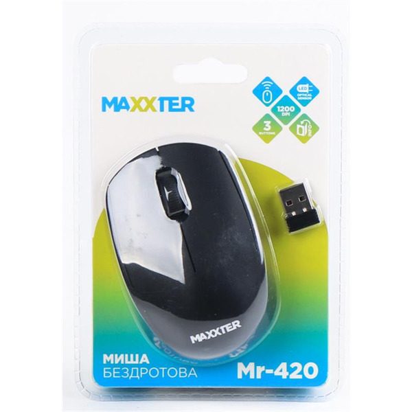 Миша бездротова Maxxter Mr-420 Black