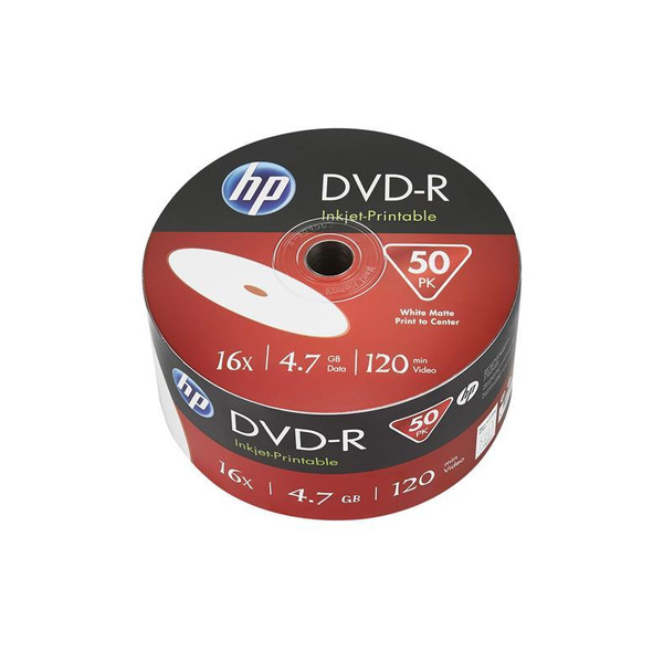 Диски DVD-R HP (69302 /DME00070WIP-3) 4.7GB 16x IJ Print, без шпинделя, 50 шт