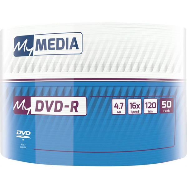 Диски DVD-R MyMedia (69200) 4.7GB, 16x, Matt Silver Wrap, 50шт