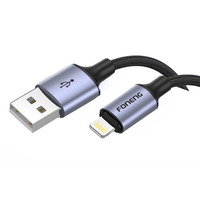 Кабель Foneng X95 Metal Head Braided Cable (3A) USB - Lightning (M/M), 1.2 м, Black (X95-CA-IP)