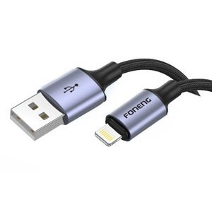 Кабель Foneng X95 Metal Head Braided Cable (3A) USB - Lightning (M/M), 1.2 м, Black (X95-CA-IP)