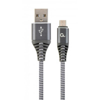 Кабель Cablexpert USB - micro USB (M/M), премиум, 1 м, серый (CC-USB2B-AMmBM-1M-WB2)