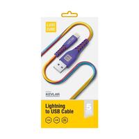 Кабель Luxe Cube Kevlar USB - Lightning (M/M), 1.2 м, радужный (8886668686341)