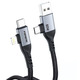 Кабель Foneng X92 4-in-1 (60W) USB/USB-C - USB-C/Lightning (M/M), 1 м, Black (X92-CA-FIO)