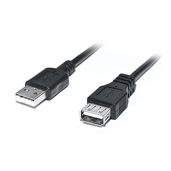 Кабель REAL-EL Pro USB - USB V 2.0 (M/F), 2 м, чорний (EL123500028)