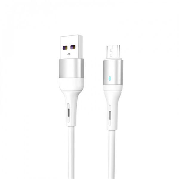 Кабель SkyDolphin S06V LED Smart Power USB - microUSB (M/M) 1 м, White (USB-000558)