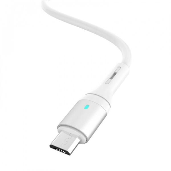 Кабель SkyDolphin S06V LED Smart Power USB - microUSB (M/M) 1 м, White (USB-000558)