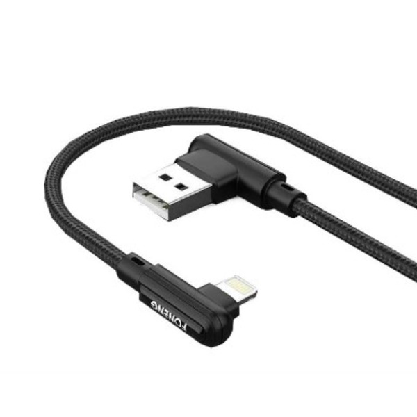 Кабель Foneng X70 90-degree Angle Gaming Cable (3A) USB - Lightning (M/M), 1 м, Black (X70-CA-DAG-IP)