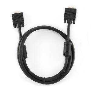 Кабель Cablexpert VGA-VGA HD15M/HD15M з 2-ма фер. кільцями, подвійний екран, чорний, 1.8 м (CC-PPVGA-6B)