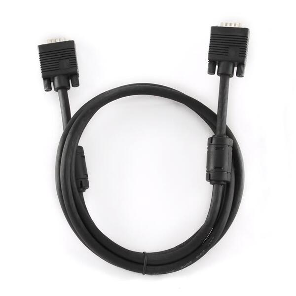 Кабель Cablexpert VGA-VGA HD15M/HD15M з 2-ма фер. кільцями, подвійний екран, чорний, 1.8 м (CC-PPVGA-6B)