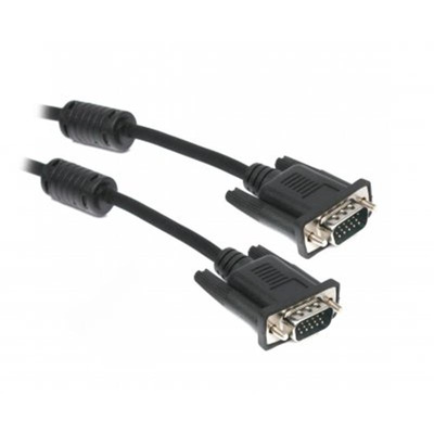 Кабель Maxxter (V-VGA-6) VGA-VGA HD15M/HD15M 3+4C, с 2-мя фер, 1.8м, черный