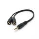 Кабель PowerPlant 3.5mm(M) - 2х3.5mm(F), 0.2 м, Black (KD00AS1263)