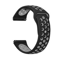 Ремешок BeCover Nike Style для Samsung Galaxy (20mm)/Watch 5/ Watch 4 40/44mm/Watch 4 Classic 42mm/Watch Active/Active 2 40/44mm/Watch 3 41mm/Gear S2/Classic/Gear Sport Black-Grey (705693)