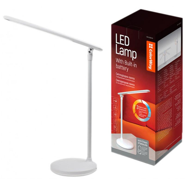 Настольная лампа LED ColorWay CW-DL02B-W White