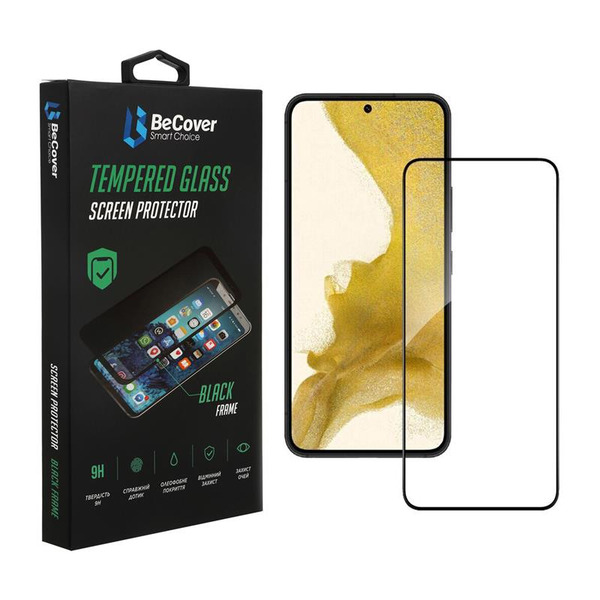 Защитное стекло BeCover для Samsung Galaxy S22 SM-S901 Black (707314)