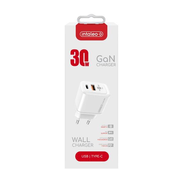 Сетевое зарядное устройство Intaleo TCG30GAN USB-C PD+USB-A QC 3.0 White (1283126578274)