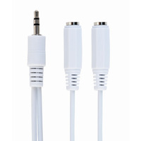Аудіо-кабель Cablexpert 3.5 мм - 2х3.5 мм (M/F), 0.1 м, White (CCA-415W)