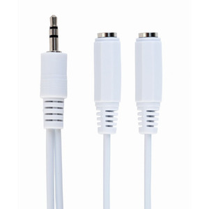 Аудіо-кабель Cablexpert 3.5 мм - 2х3.5 мм (M/F), 0.1 м, White (CCA-415W)