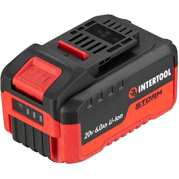 Акумулятор 20 В, літій-іон, 6.0 Ач, індикатор рівня заряду INTERTOOL WT-0342
