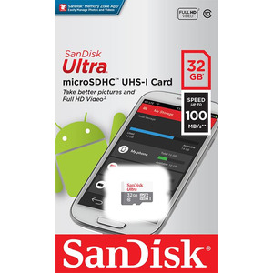 Карта пам'яті SanDisk microSD   32GB C10 UHS-I R100MB/s Ultra