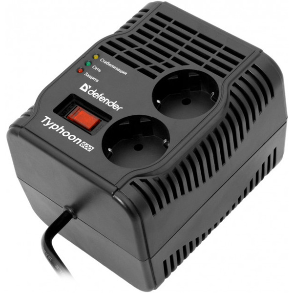 Стабилизатор напряжения Defender AVR Typhoon 600 200 Вт, 2 розетки