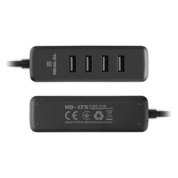 USB-хаб REAL-EL HQ-175 Black