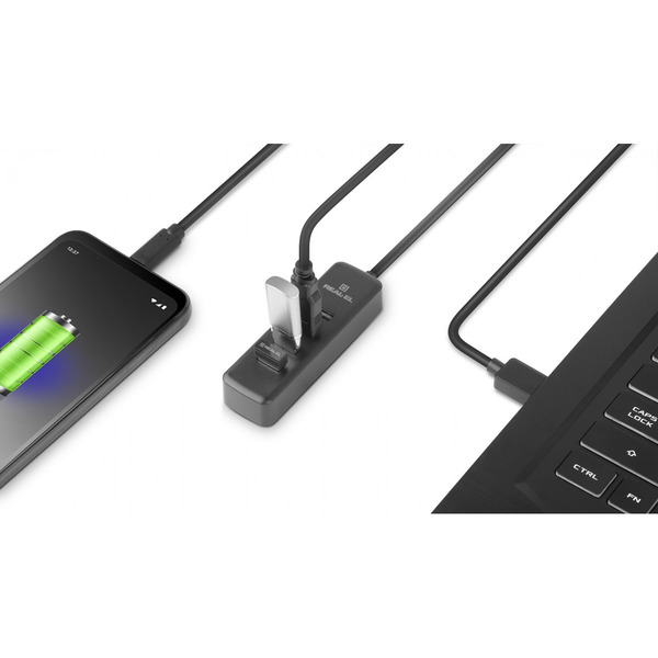 USB-хаб REAL-EL HQ-175 Black