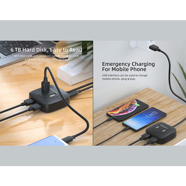 USB-хаб REAL-EL HQ-177 Black