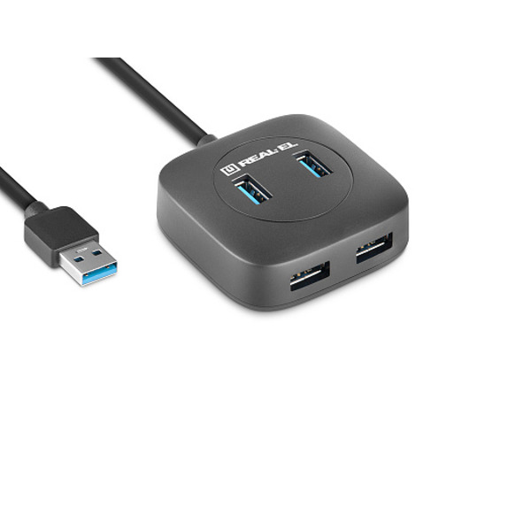 USB-хаб REAL-EL HQ-187 Black